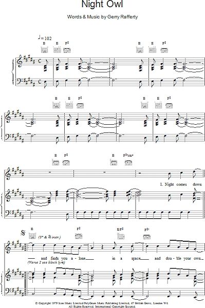 open zoom image for Night Owl - Piano/Vocal/Guitar, New, Main