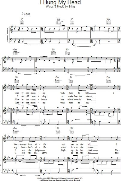 open zoom image for I Hung My Head - Piano/Vocal/Guitar, New, Main
