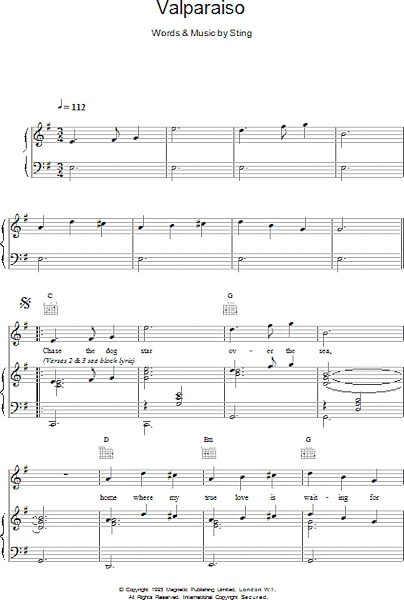 open zoom image for Valparaiso - Piano/Vocal/Guitar, New, Main