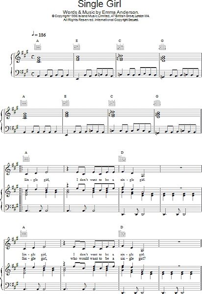 open zoom image for Single Girl - Piano/Vocal/Guitar, New, Main