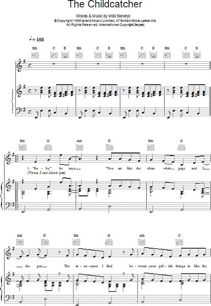 open zoom image for The Childcatcher - Piano/Vocal/Guitar, New, Main