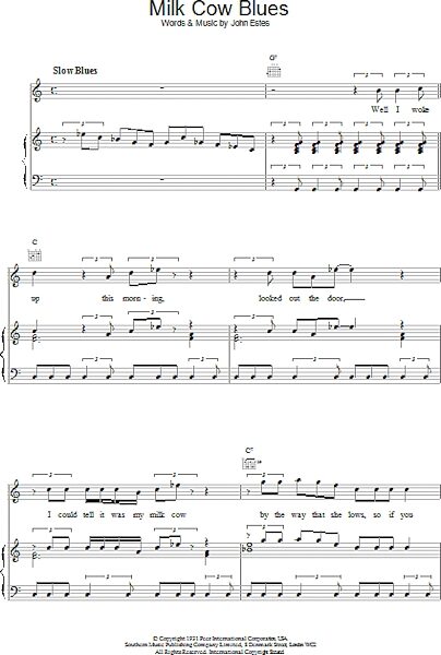open zoom image for Milk Cow Blues - Piano/Vocal/Guitar, New, Main