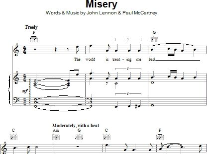 open zoom image for Misery - Piano/Vocal/Guitar, New, Main
