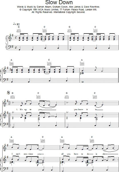 open zoom image for Slow Down - Piano/Vocal/Guitar, New, Main