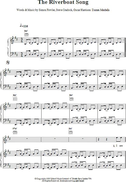 open zoom image for The Riverboat Song - Piano/Vocal/Guitar, New, Main
