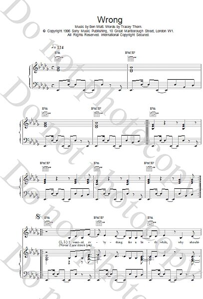 open zoom image for Wrong - Piano/Vocal/Guitar, New, Main