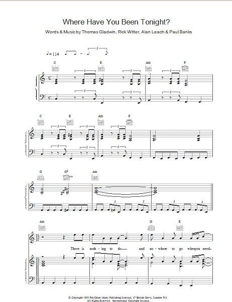 open zoom image for Where Have You Been Tonight - Piano/Vocal/Guitar, New, Main