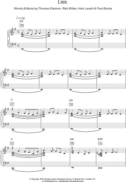 open zoom image for Lies - Piano/Vocal/Guitar, New, Main