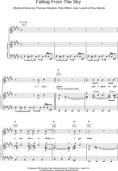 open zoom image for Falling From the Sky - Piano/Vocal/Guitar, New, Main