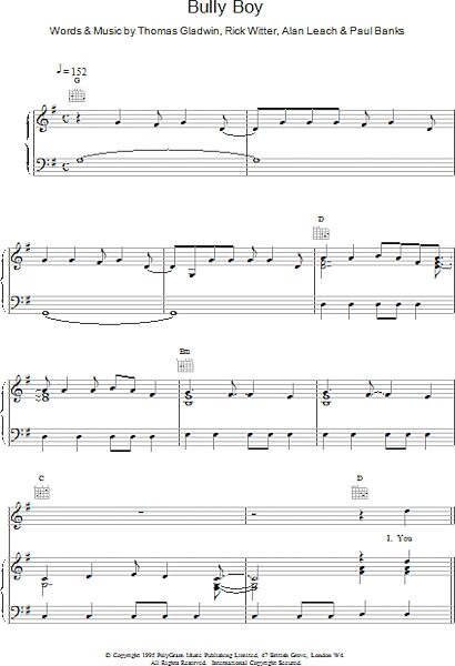 open zoom image for Bully Boy - Piano/Vocal/Guitar, New, Main