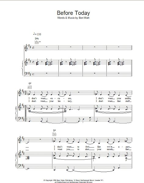 open zoom image for Before Today - Piano/Vocal/Guitar, New, Main