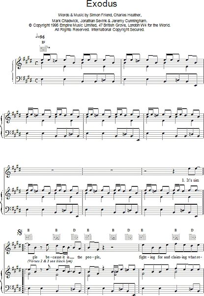 open zoom image for Exodus - Piano/Vocal/Guitar, New, Main