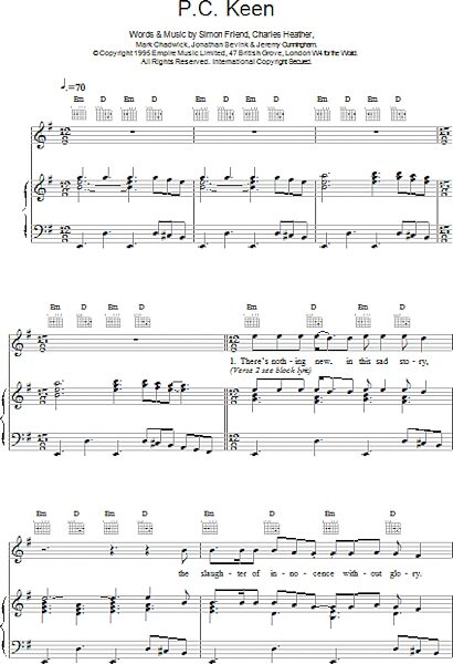 open zoom image for P.C. Keen - Piano/Vocal/Guitar, New, Main