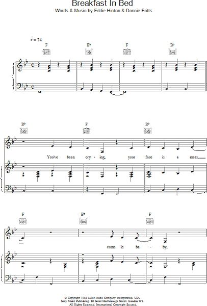 open zoom image for Breakfast In Bed - Piano/Vocal/Guitar, New, Main
