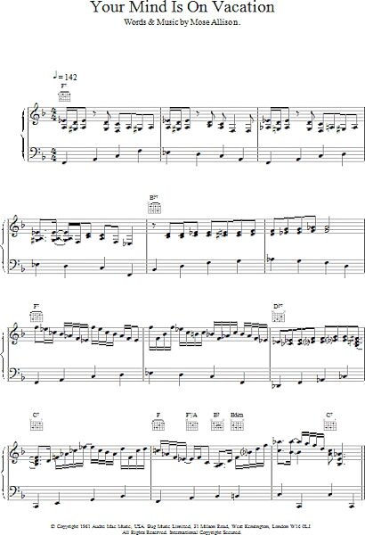 open zoom image for Your Mind Is On Vacation - Piano/Vocal/Guitar, New, Main