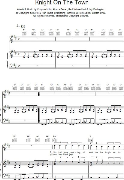 open zoom image for Knight On The Town - Piano/Vocal/Guitar, New, Main