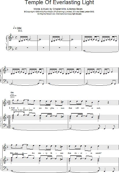 open zoom image for Temple Of Everlasting Light - Piano/Vocal/Guitar, New, Main