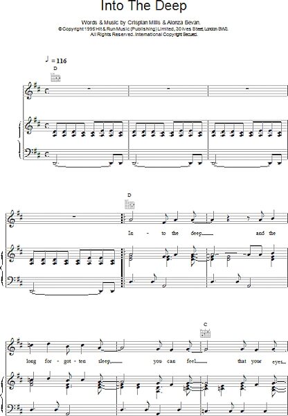 open zoom image for Into The Deep - Piano/Vocal/Guitar, New, Main