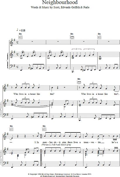 open zoom image for Neighbourhood - Piano/Vocal/Guitar, New, Main