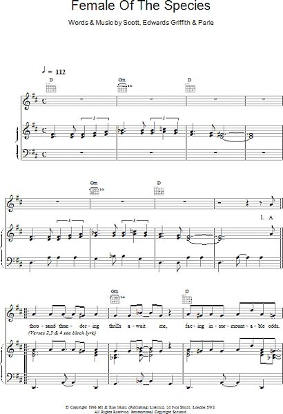 open zoom image for Female Of The Species - Piano/Vocal/Guitar, New, Main