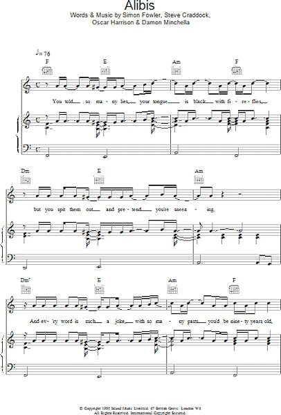 open zoom image for Alibis - Piano/Vocal/Guitar, New, Main