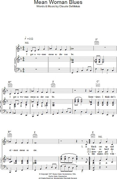 open zoom image for Mean Woman Blues - Piano/Vocal/Guitar, New, Main