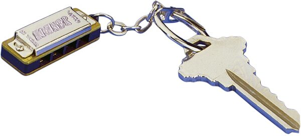 open zoom image for Hohner Miniature Harmonica Keychain, New, Action Position Front