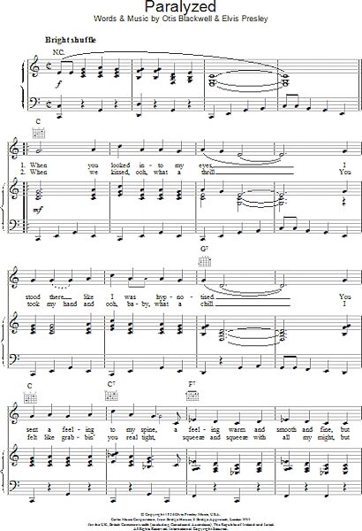 open zoom image for Paralyzed - Piano/Vocal/Guitar, New, Main