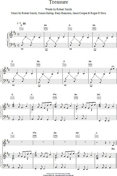 open zoom image for Treasure - Piano/Vocal/Guitar, New, Main