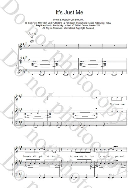 open zoom image for It's Just Me - Piano/Vocal/Guitar, New, Main