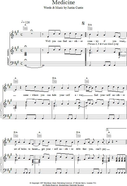 open zoom image for Medicine - Piano/Vocal/Guitar, New, Main