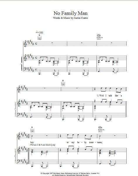 open zoom image for No Family Man - Piano/Vocal/Guitar, New, Main