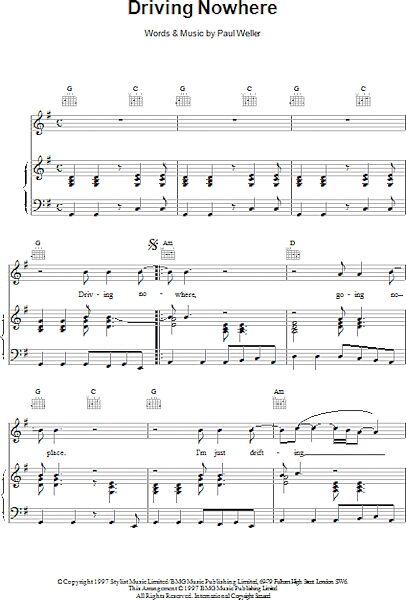 open zoom image for Driving Nowhere - Piano/Vocal/Guitar, New, Main