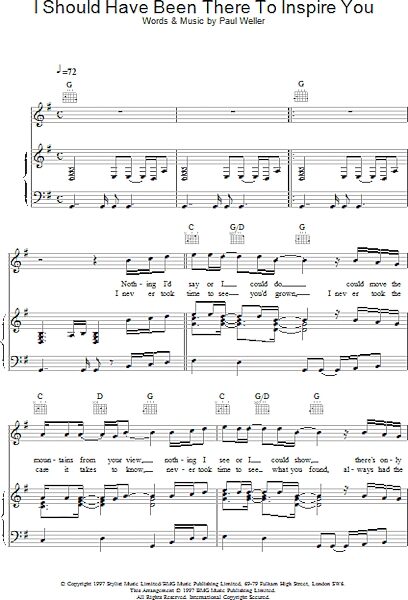 open zoom image for I Should Have Been There To Inspire You - Piano/Vocal/Guitar, New, Main