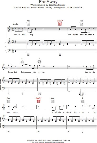 open zoom image for Far Away - Piano/Vocal/Guitar, New, Main
