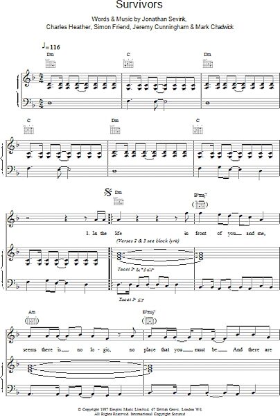 open zoom image for Survivors - Piano/Vocal/Guitar, New, Main