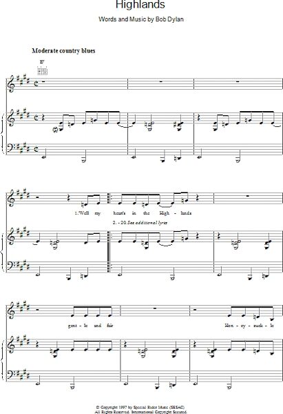 open zoom image for Highlands - Piano/Vocal/Guitar, New, Main