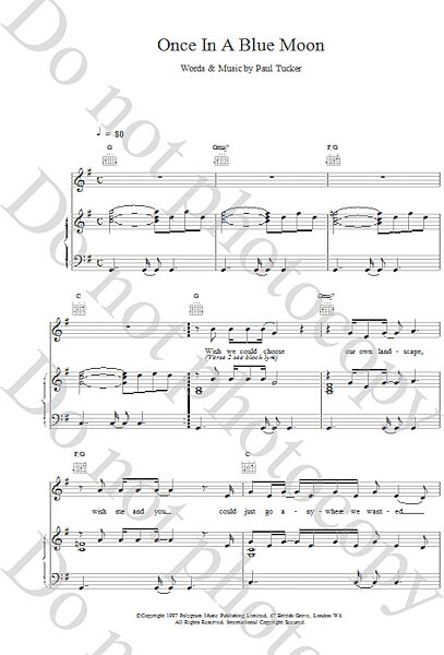 open zoom image for Once In A Blue Moon - Piano/Vocal/Guitar, New, Main