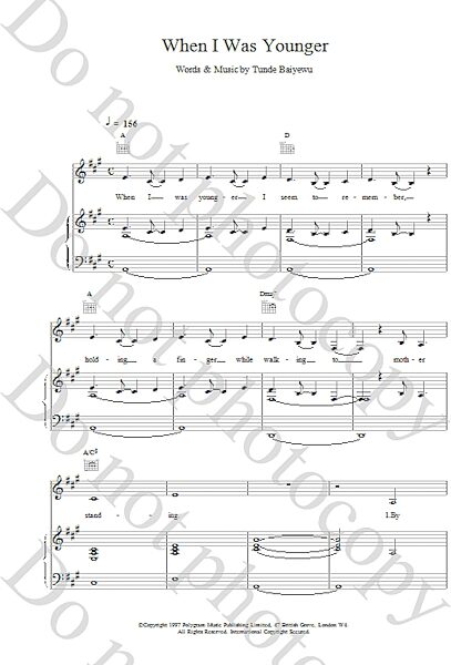 open zoom image for When I Was Younger - Piano/Vocal/Guitar, New, Main