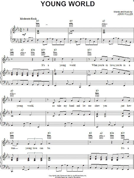 open zoom image for Young World - Piano/Vocal/Guitar, New, Main