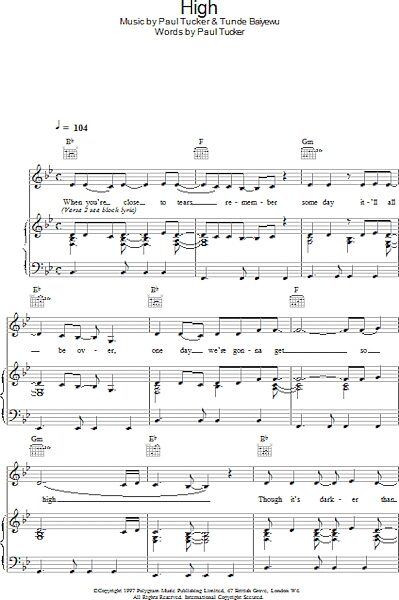 open zoom image for High - Piano/Vocal/Guitar, New, Main