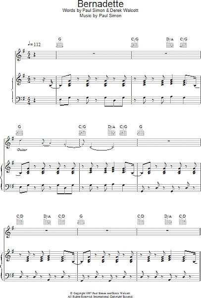 open zoom image for Bernadette - Piano/Vocal/Guitar, New, Main