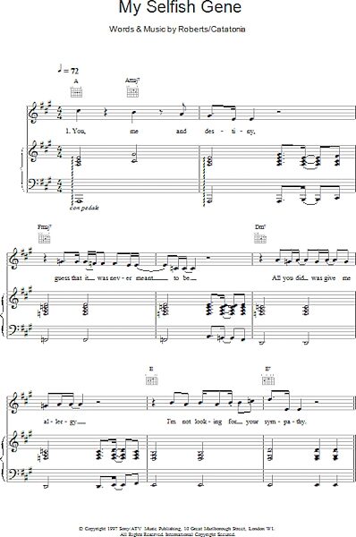 open zoom image for My Selfish Gene - Piano/Vocal/Guitar, New, Main