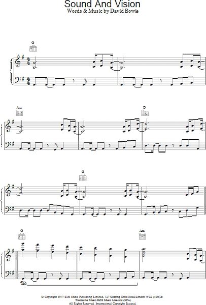 open zoom image for Sound And Vision - Piano/Vocal/Guitar, New, Main