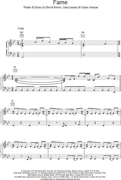 open zoom image for Fame - Piano/Vocal/Guitar, New, Main