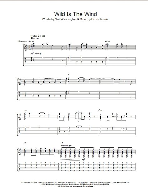 open zoom image for Wild Is The Wind - Guitar TAB, New, Main
