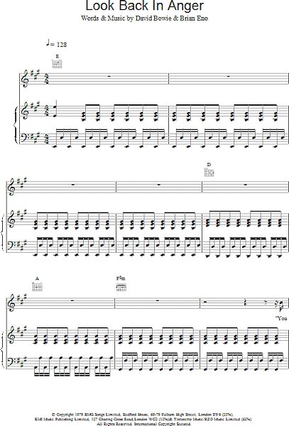 open zoom image for Look Back In Anger - Piano/Vocal/Guitar, New, Main