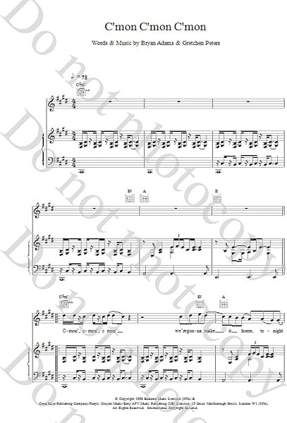 open zoom image for C'mon C'mon C'mon - Piano/Vocal/Guitar, New, Main