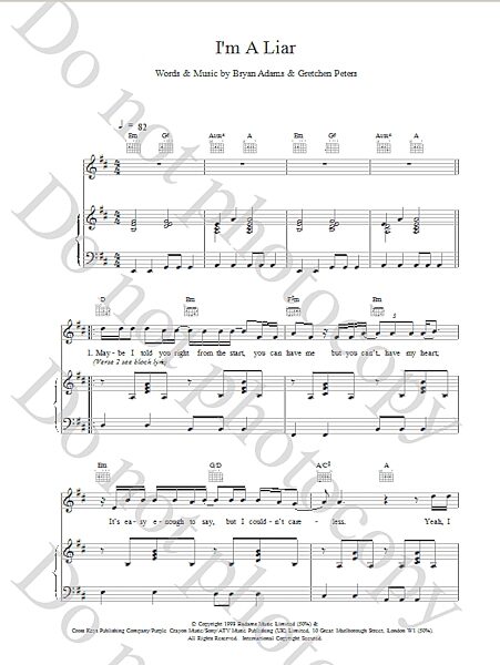 open zoom image for I'm A Liar - Piano/Vocal/Guitar, New, Main