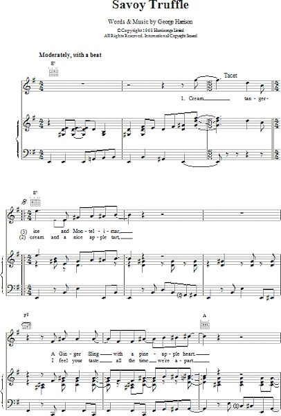 open zoom image for Savoy Truffle - Piano/Vocal/Guitar, New, Main